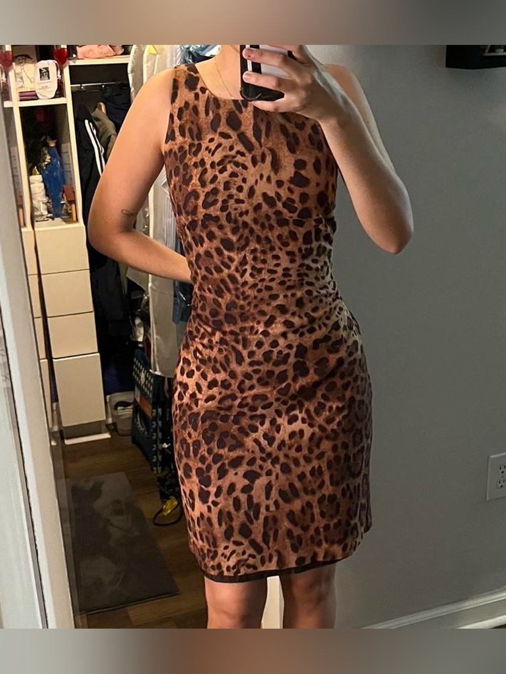 Vintage Brown Leopard Print Halter dress